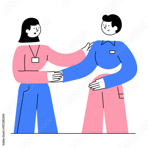 A flat style illustration representing a business deal