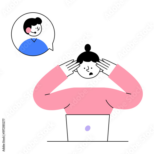 A flat style illustration showing a frustrated