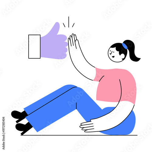 An illustration of appreciation designed in a flat style