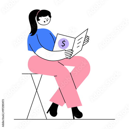 Flat style illustration showing financial literacy