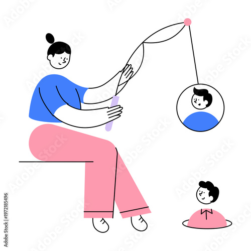 A flat style illustration showing recruitment