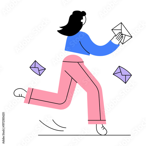 An illustration of a business email designed in a flat style