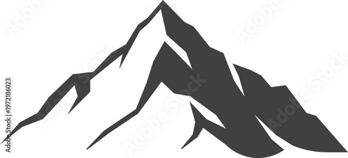 Langtang Lirung bold geometric mountain silhouette vector Nepal Himalaya peak minimal alpine icon