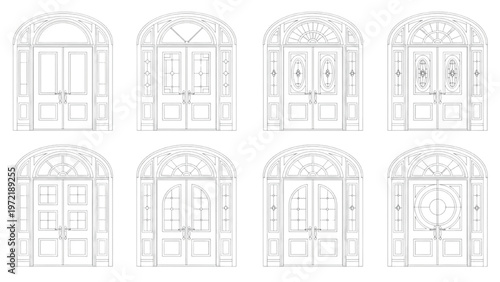 Collection of Classical Architectural Door Designs with Arched Transoms