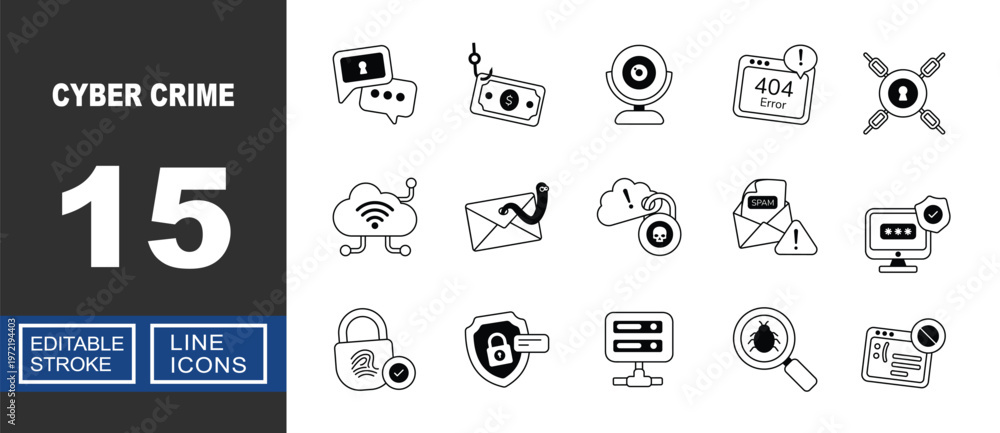 Foto Cyber Crime icon set