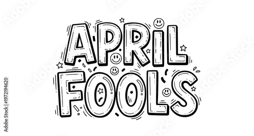 april fools text with decorative letters