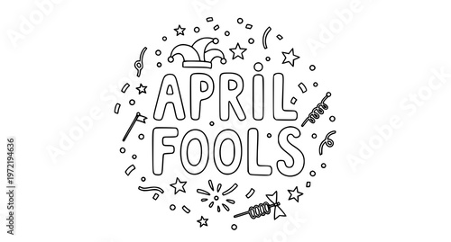 april fools' day celebration with fireworks and stars