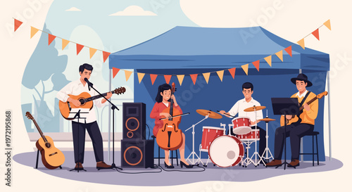 Band Performing Live Music.