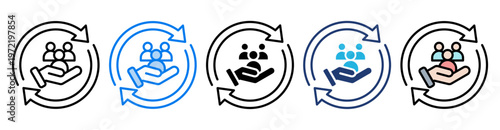 Loyal customer icon set multiple style collection