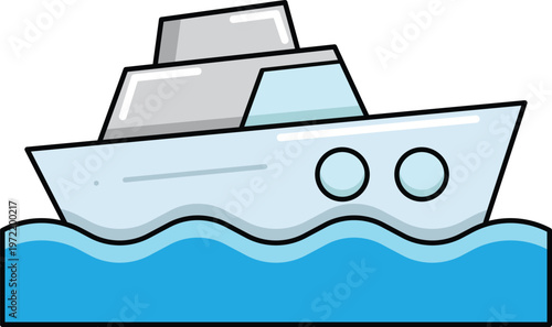 Design Boat Illustration Flat Icon