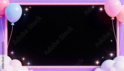 Balloon Party Screen Frame Background
