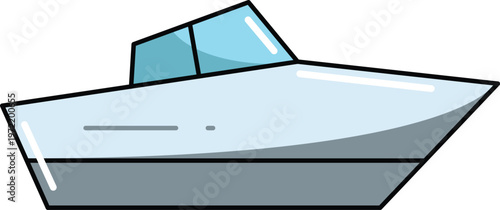 Design Speedboat Illustration Flat Icon