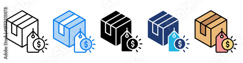 Pricing icon set multiple style collection