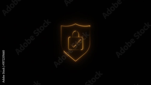3D Bypass User Account Control icon with right symbol inside on black background animation.