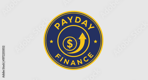 A circular emblem featuring the text 'PAYDAY FINANCE' around a dollar sign with an upward arrow, symbolizing financial growth and services.
