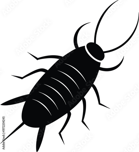 Silverfish silhouette vector art Illustration