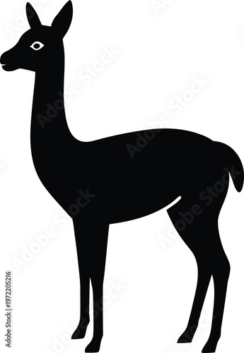 Vicuna silhouette vector art Illustration