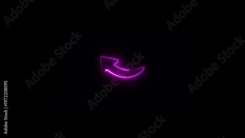 Share icon animation, neon share icon on dark background, a simple symbol for sharing content.