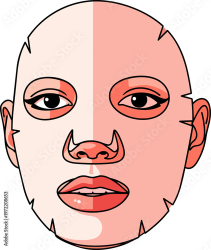 Skin care routine with moisturizing facial sheet mask vector design
