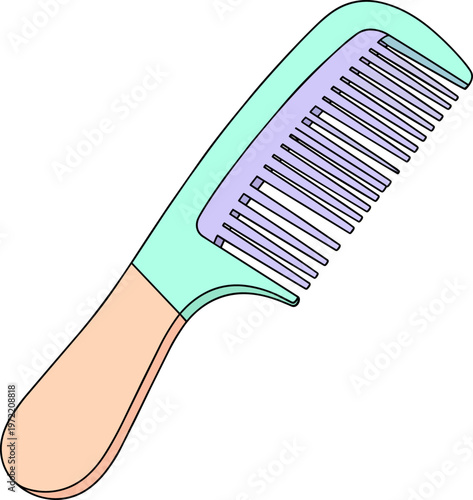 Stylish Plastic Hair Comb with Handle for Grooming and Styling