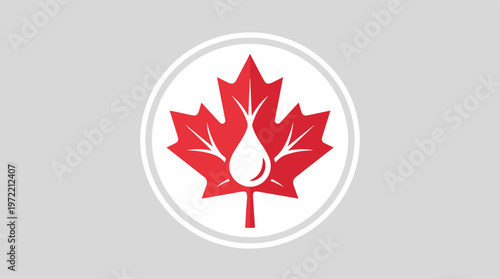 Canadian Oil Symbol - A Red Maple Leaf with a Drop.