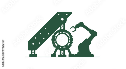 Robotic Arm and Gear Assembly - Industrial Automation Concept.
