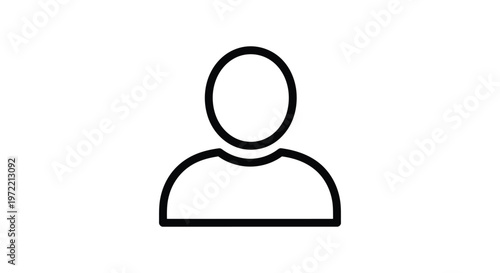 Simple Outline Icon of a Person Representing a User Profile.