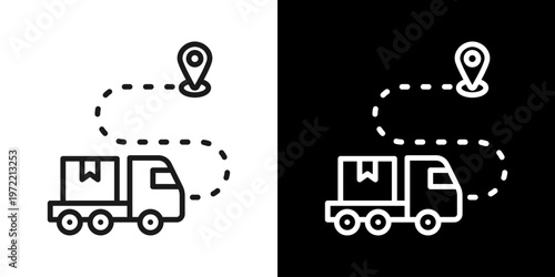 Last Mile Delivery Icon Of Line Black And White Style