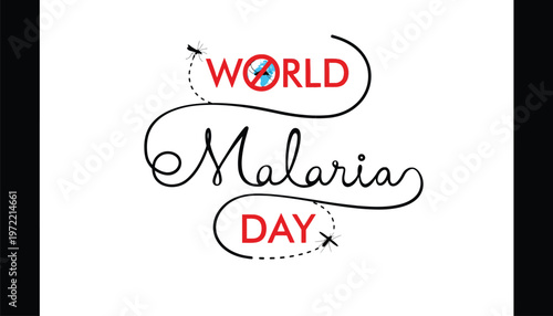 A graphic design for World Malaria Day with a mosquito and globe