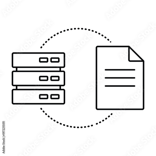 Servers transferring data to document cloud storage file sharing database concept technology
