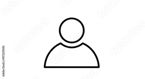 Simple Outline Icon Representing a Person or User Profile.