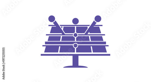Purple Solar Panel Icon Depicting Renewable Energy Source.