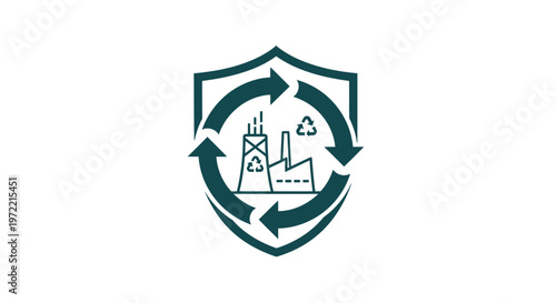 Recycling Symbol Shield - Protecting Environment and Sustainable Practices.