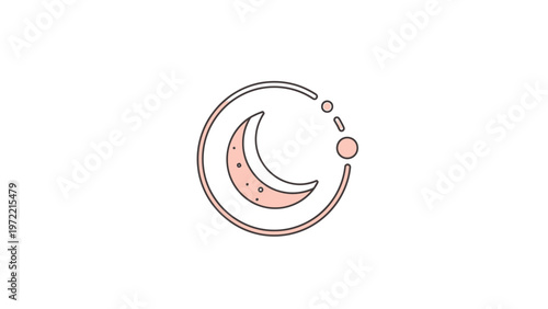 Simple crescent moon icon with a surrounding circle design.