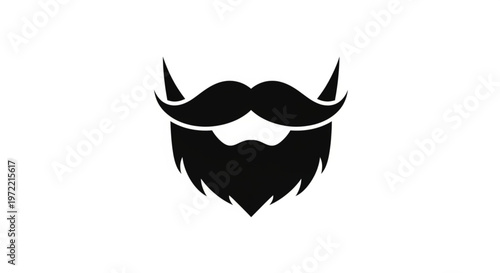 Black and white silhouette of beard and mustache