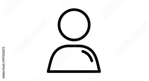 Simple Outline Icon Representing a Person or User Profile.