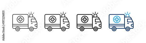 Ambulance Different Set Vector Icon