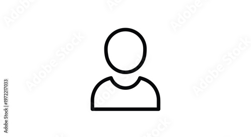 Simple Outline Icon Representing a Person or User Profile.