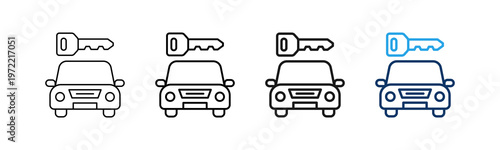 Car Rental Different Set Vector Icon