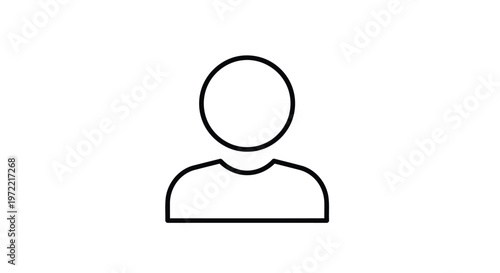 Simple Outline Icon Representing a Person or User Profile.