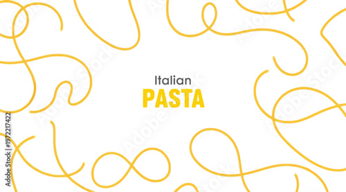 Italian pasta background with spaghetti noodles