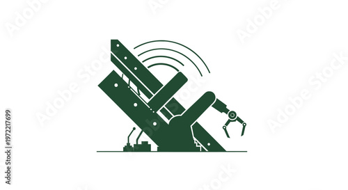 Modern Industrial Robotic Arm with Advanced Technology Concept.