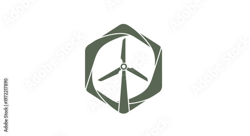 Modern Wind Turbine Logo Design for Sustainable Energy.