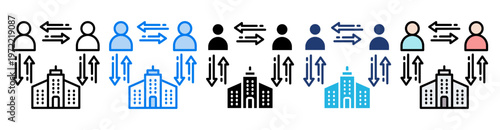 Broker icon set multiple style collection