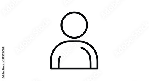 Simple Outline Illustration of a Human Person Icon for Design.