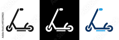 Scooter Icon Set Glyph Vector Illustration