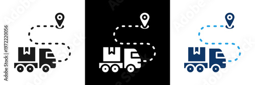Last Mile Delivery Icon Set Glyph Vector Illustration