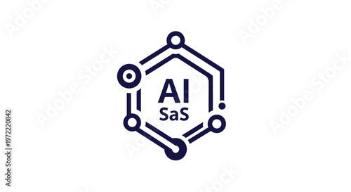 Modern AI SaaS Logo Depicting Artificial Intelligence Technology.
