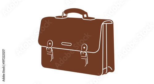 Brown Leather Business Briefcase Handbag.