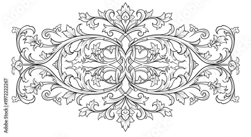 Intricate Floral Ornate Design Element.